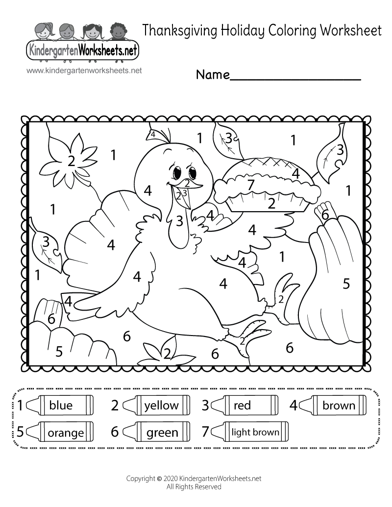 Thanksgiving Colornumber Worksheet - Free Printable, Digital with regard to Thanksgiving Math Worksheets Coloring
