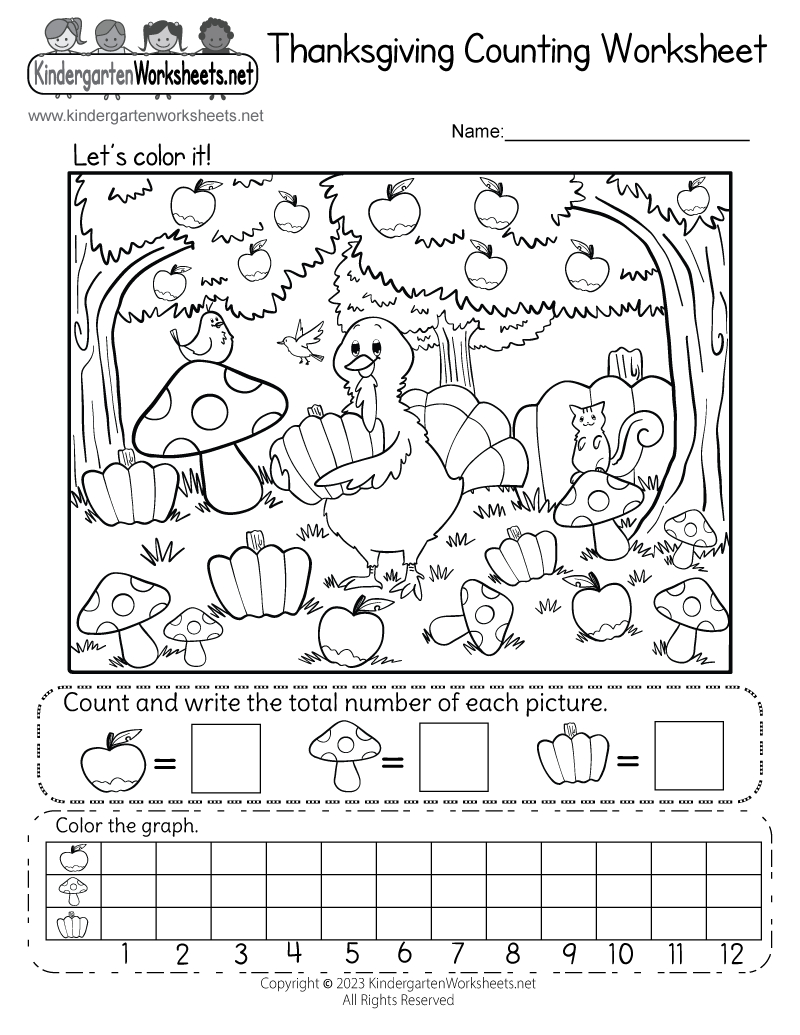 Thanksgiving Counting Worksheet - Free Printable, Digital, &amp;amp; Pdf with regard to Kindergarten Thanksgiving Reading Worksheets