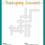 Thanksgiving Crossword Puzzle Free Printable For Kids Or Adults For Thanksgiving Crossword Puzzle Worksheet