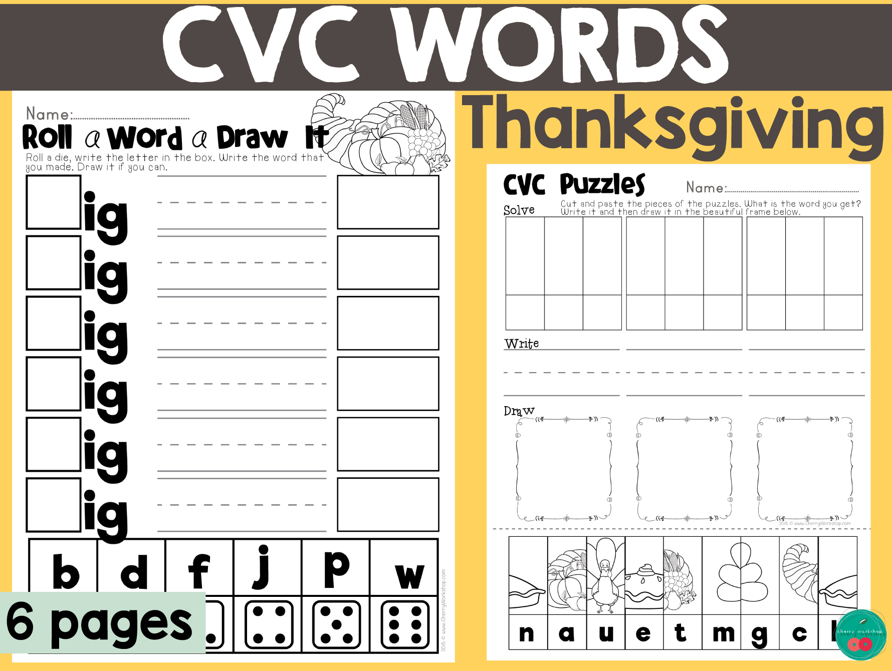 Thanksgiving Cvc Word Activity Pages for Thanksgiving Cvc Worksheets Free