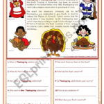 Thanksgiving Day   Reading Comprehension ***Editable   Esl For Thanksgiving Sentences Worksheet
