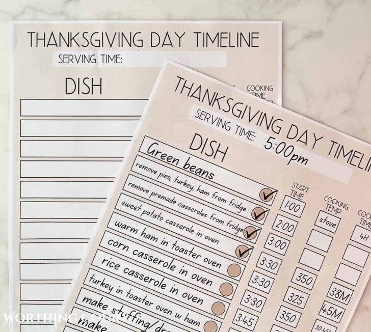 Planning A Thanksgiving Dinner Worksheet