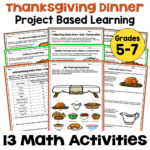 Thanksgiving Dinner Math Project   Based Learning For Grades 5 7 Pertaining To Thanksgiving Menu Math Worksheets