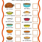 Thanksgiving Dinner Umfrage / Survey | German In The Afternoon Within A Thanksgiving Feast Worksheet