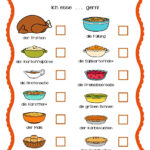 Thanksgiving Dinner Umfrage / Survey | German In The Afternoon Within Thanksgiving Meal Worksheet