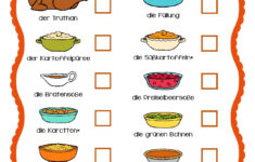 Thanksgiving-Dinner Umfrage / Survey | German In The Afternoon within Thanksgiving Meal Worksheet