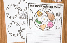 Thanksgiving Dinner Writing Craft - Simply Kinder + Printable with regard to Thanksgiving Meal Worksheet