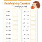 Thanksgiving Division Worksheets & Printable With Regard To Thanksgiving Division Worksheets