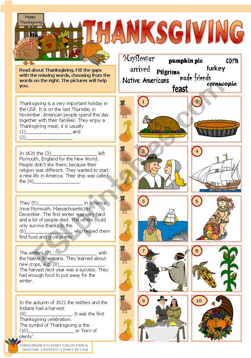 Thanksgiving - Esl Worksheettecus pertaining to Thanksgiving Worksheets For Esl Students