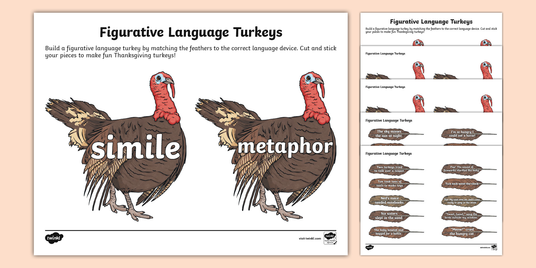 Thanksgiving Figurative Language Worksheet | Twinkl Usa within Thanksgiving Figurative Language Worksheet Answer Key