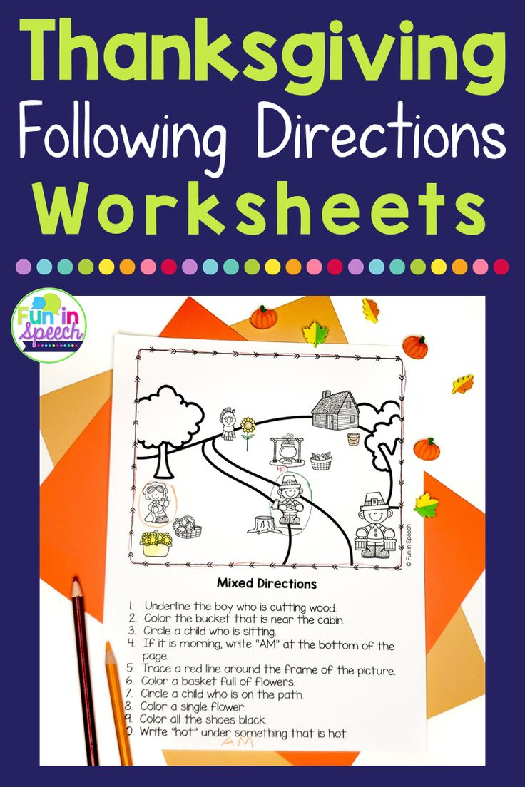 Thanksgiving Following Direction Worksheets regarding Following Directions Thanksgiving Worksheet