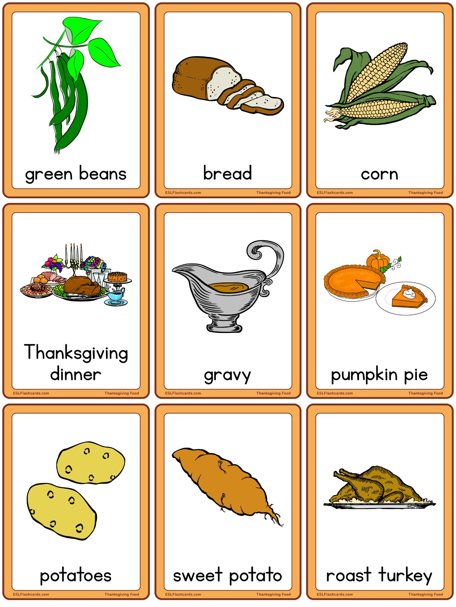 Thanksgiving Food – Esl Flashcards with regard to Thanksgiving Food Worksheet