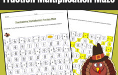 Thanksgiving Fraction Multiplication Maze: Math Worksheets intended for Thanksgiving Fraction Math Worksheets