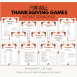 Thanksgiving Games Printable {Downloadable Pdf} Pertaining To Thanksgiving Games Worksheets