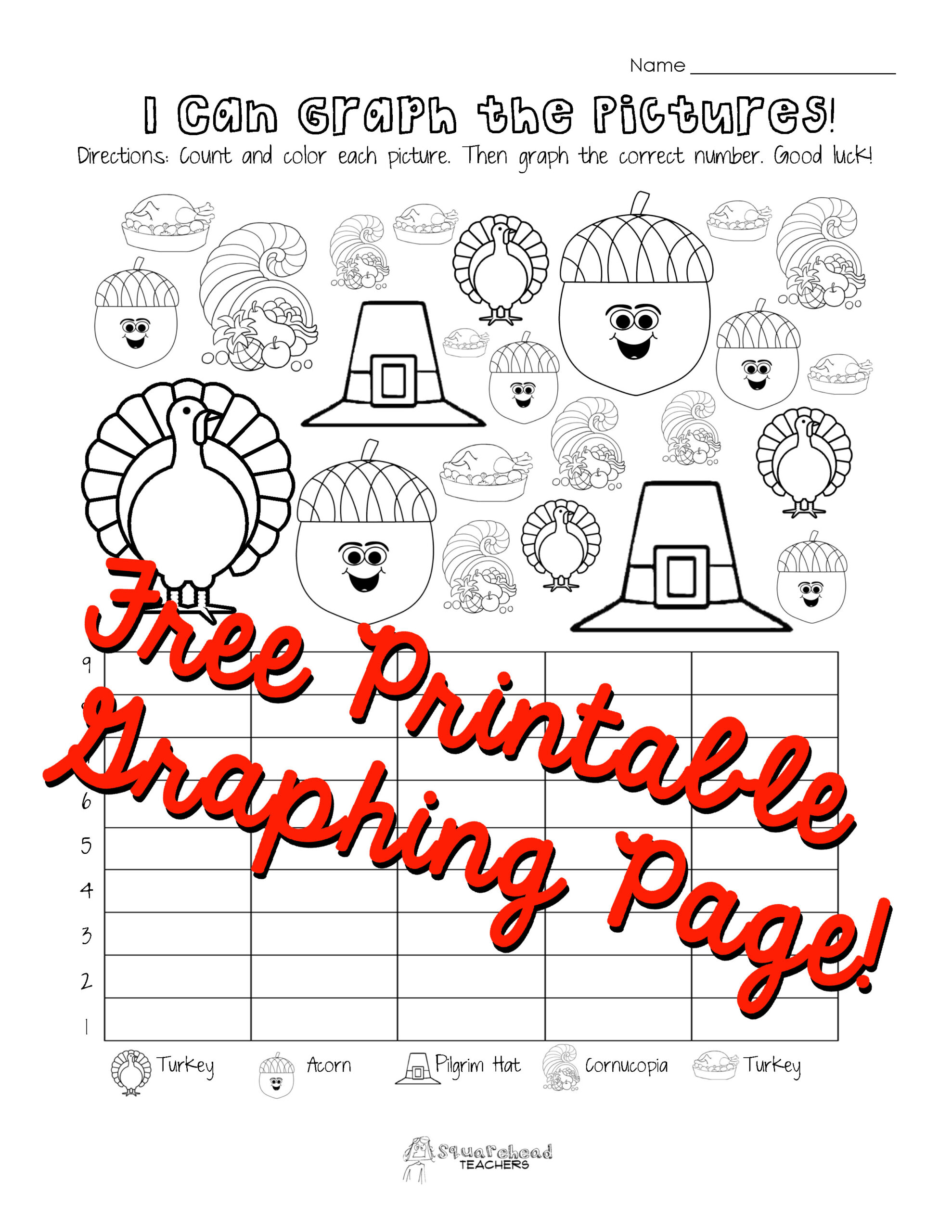 Thanksgiving Graphing Page (Kindergarten, First Grade throughout Thanksgiving Graphing Worksheets Free