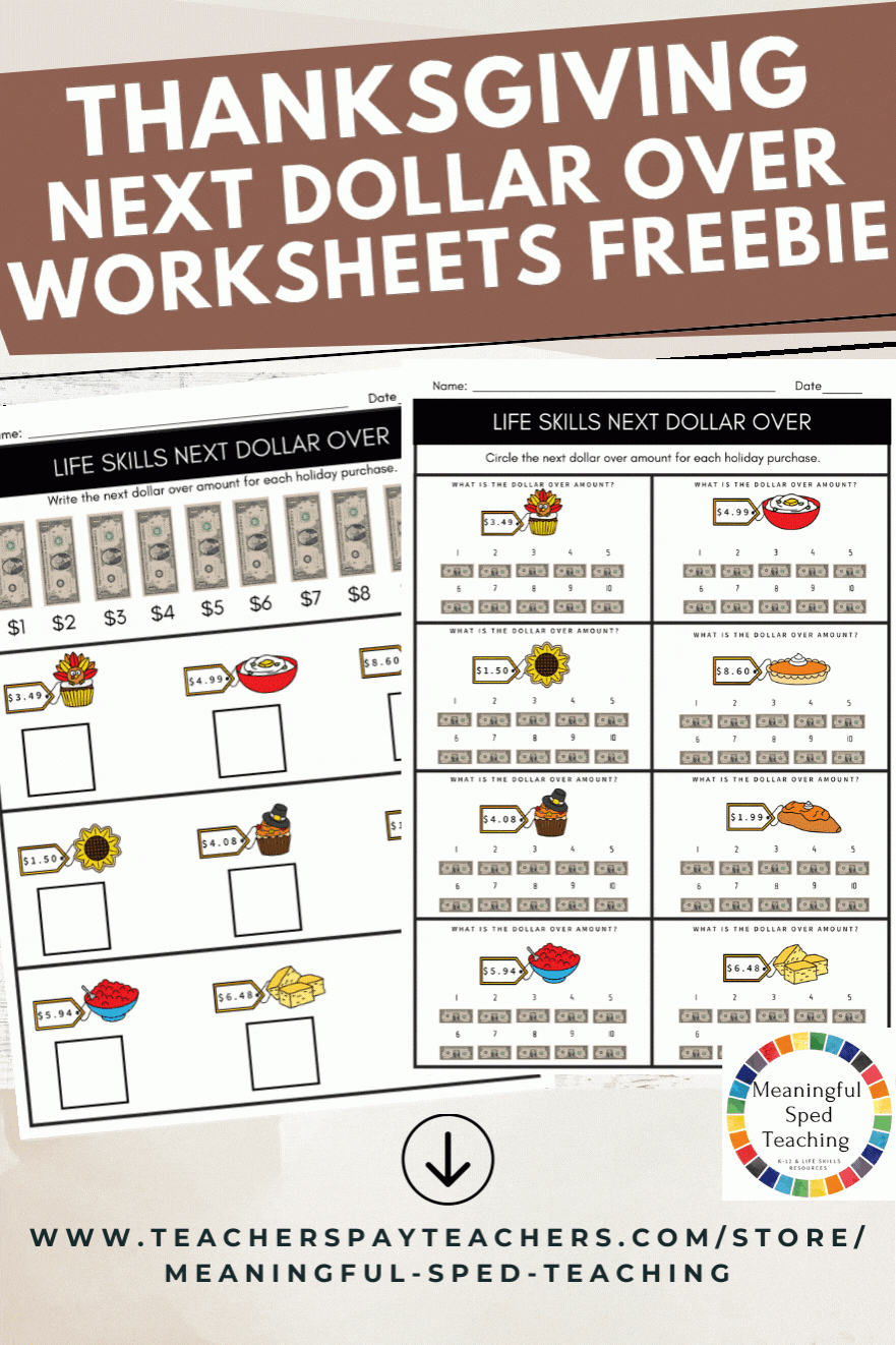 thanksgiving life skills next dollar over worksheet freebie pertaining to thanksgiving money math worksheets Thanksgiving Life Skills Next Dollar Over Worksheet Freebie! pertaining to Thanksgiving Money Math Worksheets