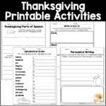 Thanksgiving Literacy Activities: Language Arts Worksheets Pertaining To Thanksgiving Language Arts Worksheets