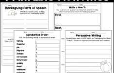 Thanksgiving Literacy Activities: Language Arts Worksheets pertaining to Thanksgiving Language Arts Worksheets