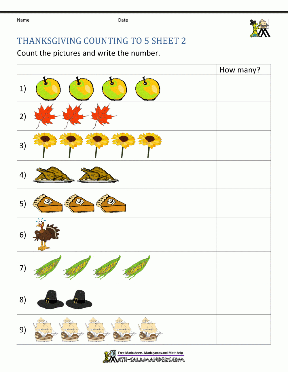 Thanksgiving Math Activities For Kindergarten with Free Printable Thanksgiving Math Worksheets For Kindergarten