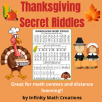 Thanksgiving Math Riddles  Decimals Percents Fractions For Thanksgiving Fraction Worksheets