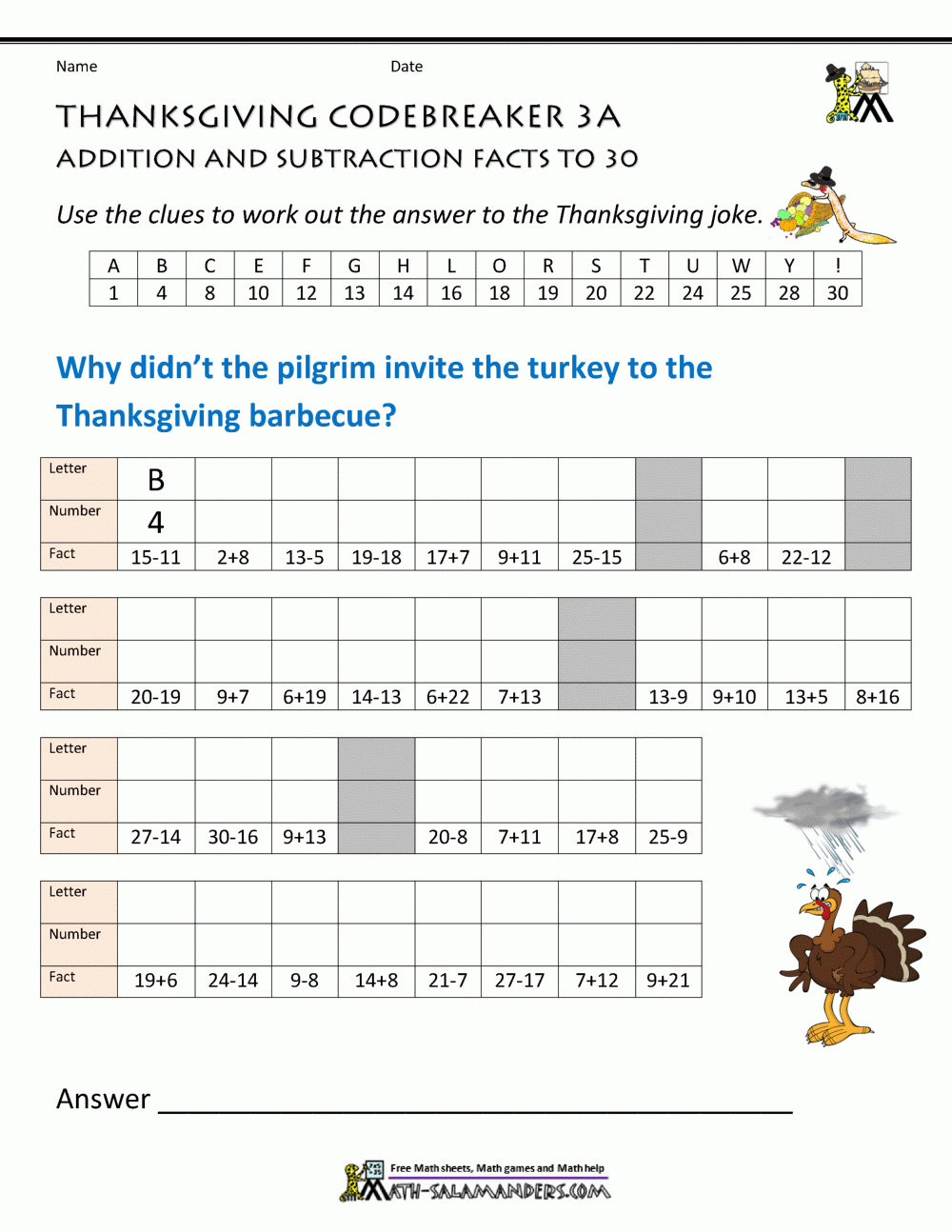 Thanksgiving Math Worksheets 3Rd Grade throughout Thanksgiving Math Worksheets 3rd Grade