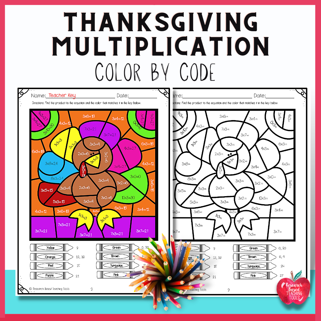 Thanksgiving Multiplication Colorcode | Fun Math Activities throughout Thanksgiving Multiplication Worksheets