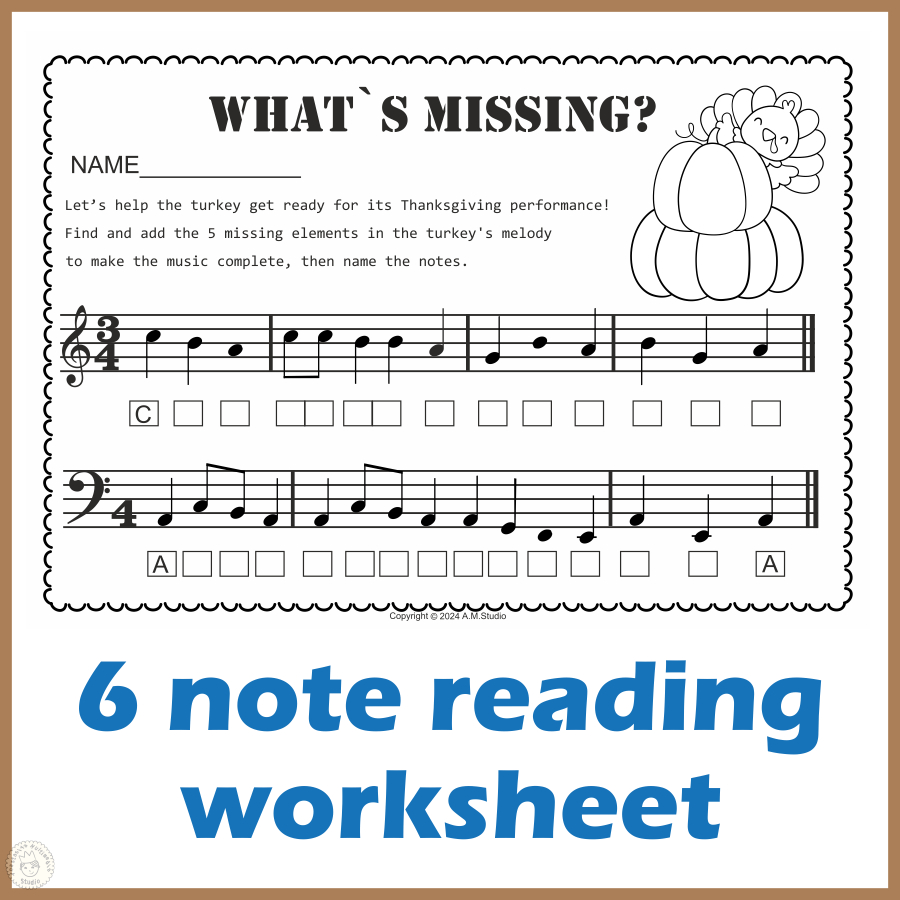 Thanksgiving Music Activities - Treble &amp;amp; Bass Note Names with regard to Thanksgiving Piano Worksheets