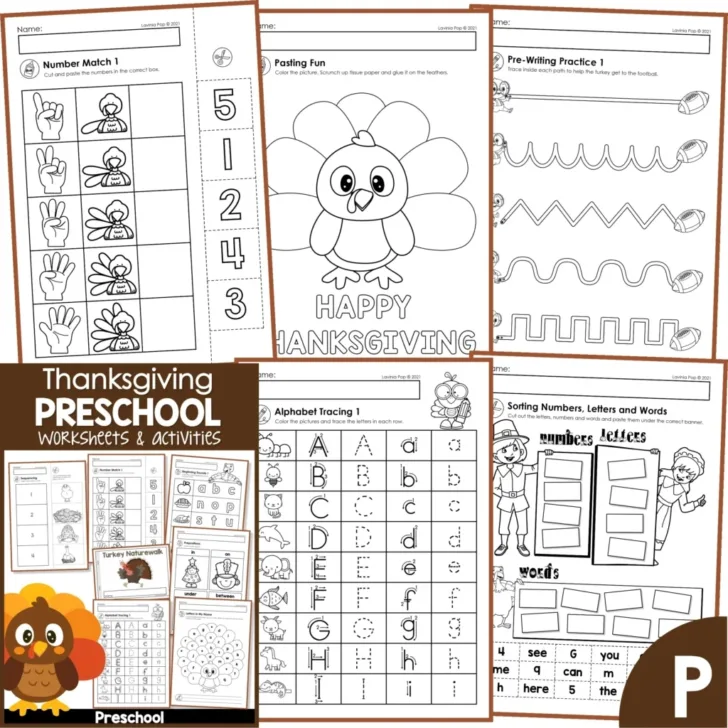 Thanksgiving Preschool Worksheet
