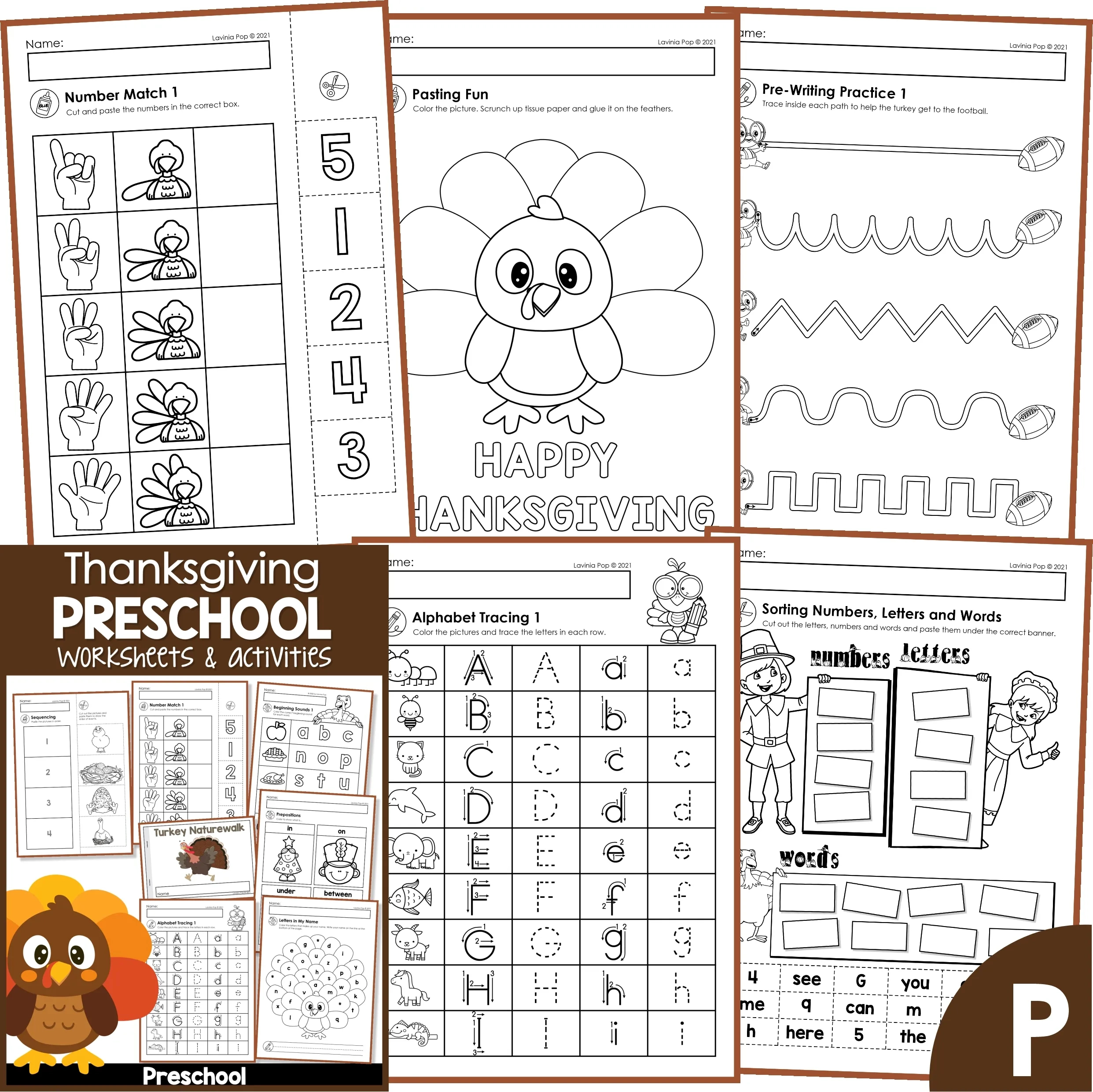 Thanksgiving No Prep Preschool Worksheets &amp;amp; Activities - In My World with regard to Free Printable Thanksgiving Worksheets For Preschool
