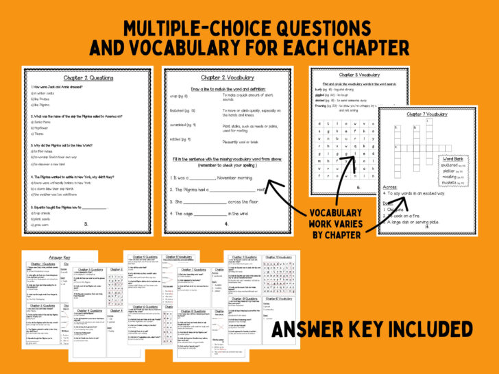 Magic Tree House Thanksgiving on Thursday Worksheets
