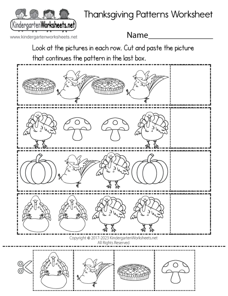 Free Thanksgiving Tracing Worksheets