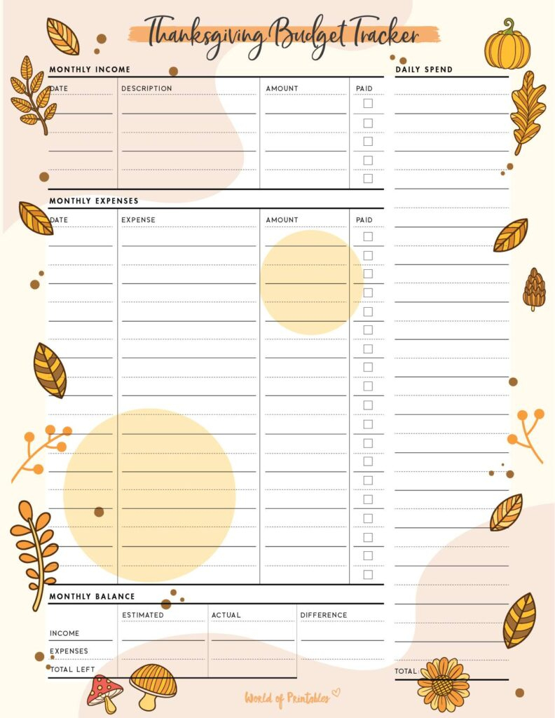 Thanksgiving Planner - Free 60 Page Planner That&amp;#039;S Perfect For with regard to Thanksgiving Budget Worksheet