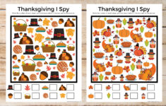Thanksgiving Printable, Thanksgiving Spy Printable Game, I Spy with I Spy Thanksgiving Worksheet