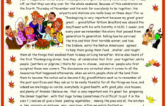 Thanksgiving : Reading Comprehension…: English Esl Worksheets Pdf with regard to Thanksgiving Worksheets Reading Comprehension