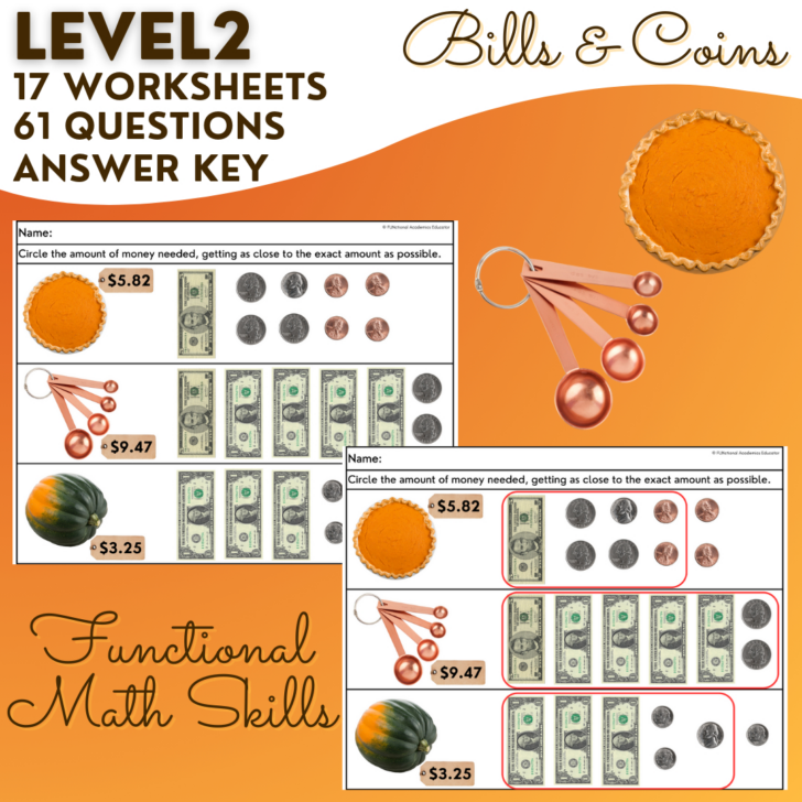 Thanksgiving Money Math Worksheets
