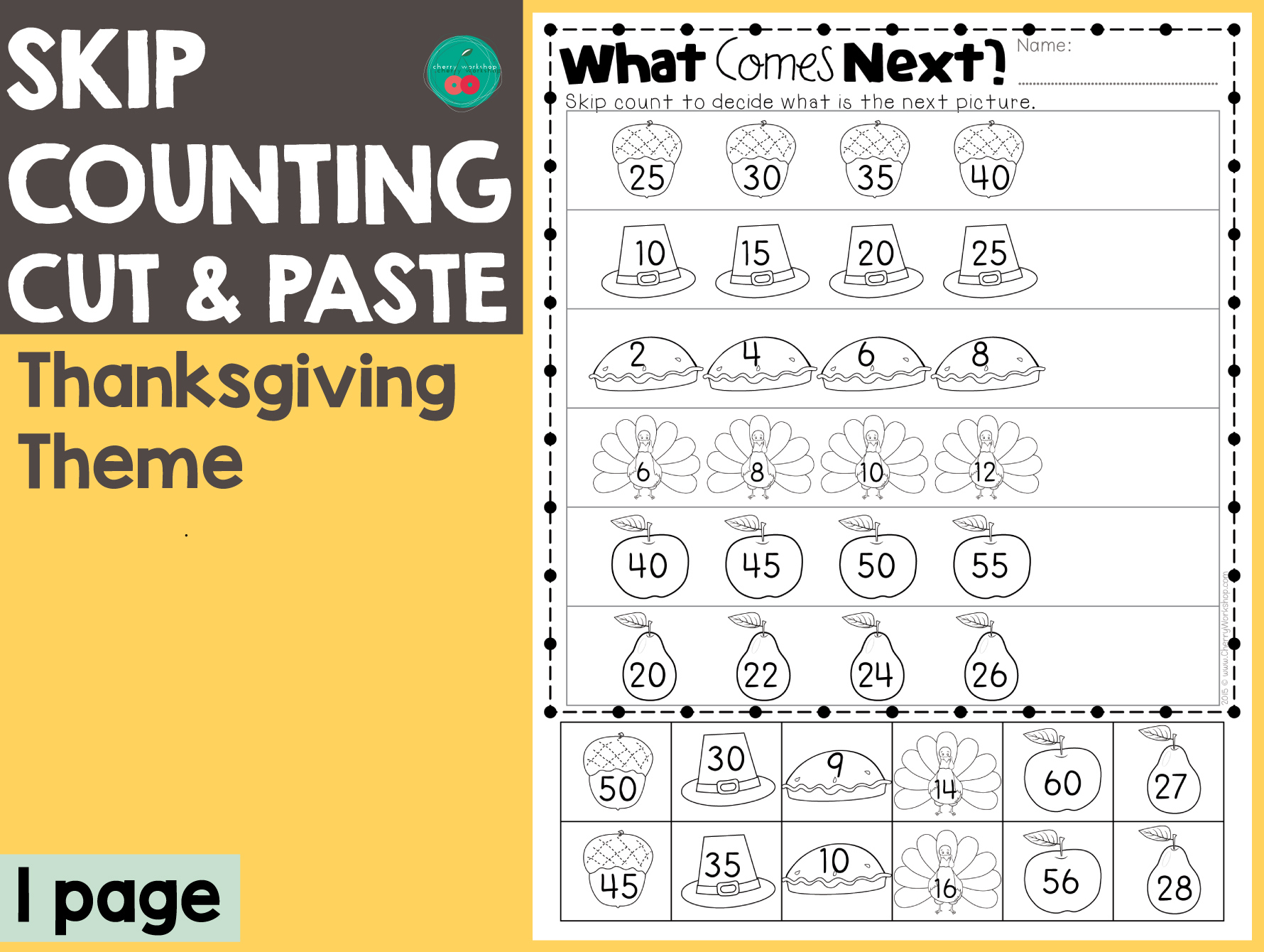 Thanksgiving Skip Counting with regard to Thanksgiving Skip Counting Worksheets
