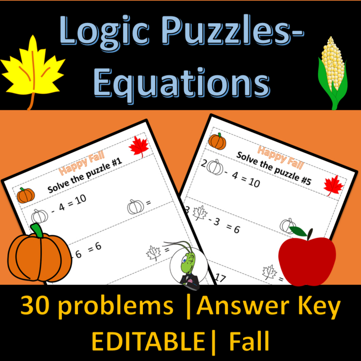 Thanksgiving Solving Equations Worksheets