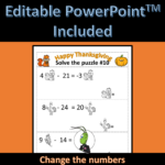 Thanksgiving Solving Equations Logic Puzzle | Algebra 1   Classful Pertaining To Thanksgiving Solving Equations Worksheets