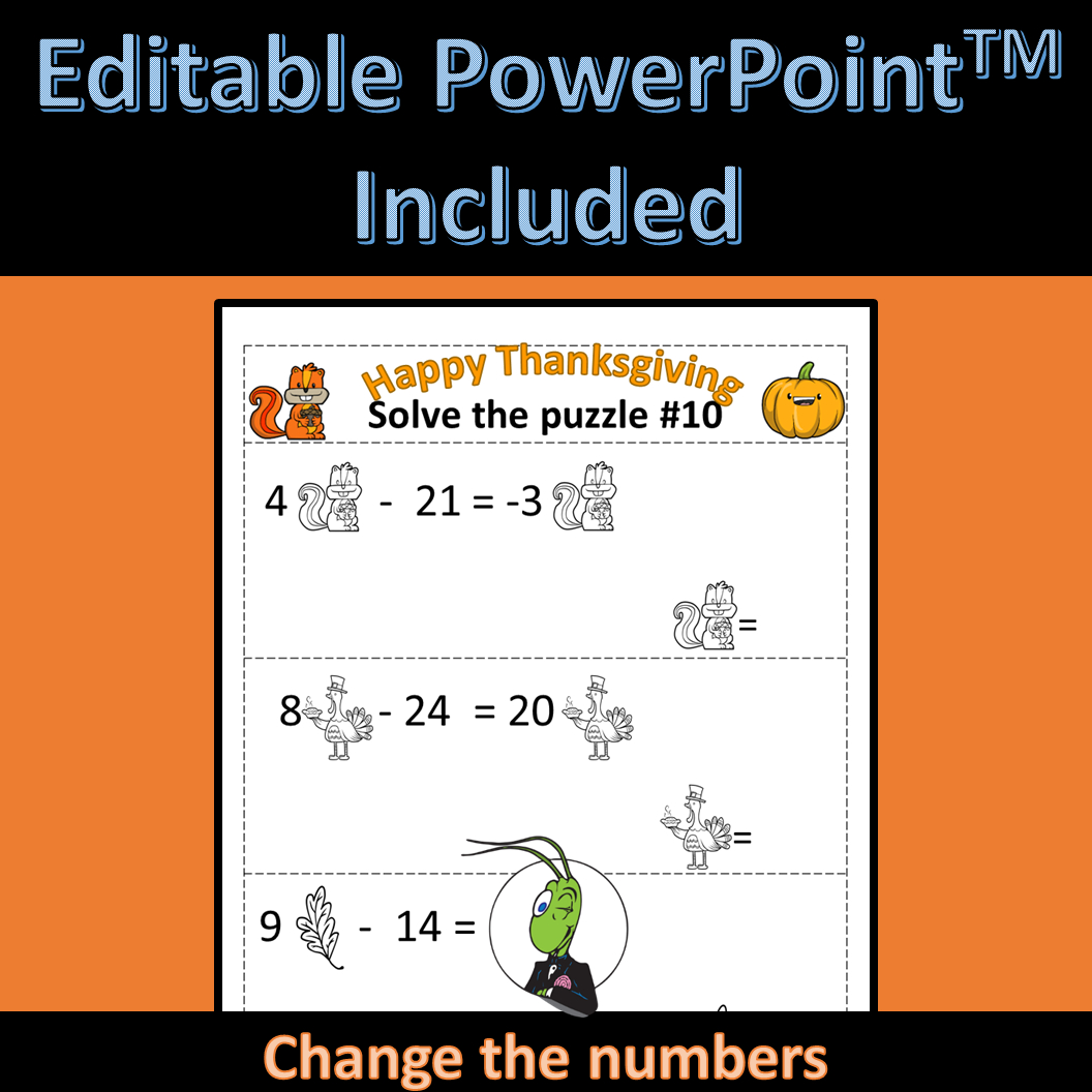 Thanksgiving Solving Equations Logic Puzzle | Algebra 1 - Classful within Thanksgiving Algebra Worksheets