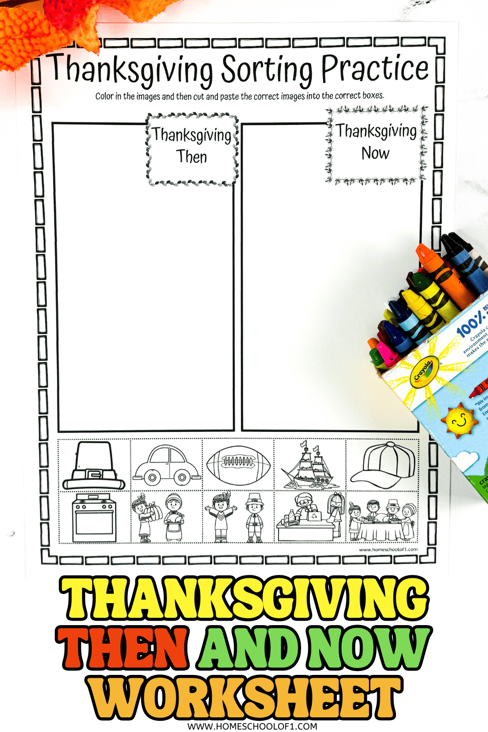 Thanksgiving Sorting Worksheet (Then And Now) regarding Thanksgiving Then And Now Worksheet