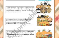 Thanksgiving Story - Esl Worksheetmaestralidia within Thanksgiving History Worksheet