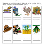 Thanksgiving Syllables Worksheet   Have Fun Teaching Pertaining To Thanksgiving Syllable Worksheets