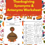 Thanksgiving Synonyms & Antonyms Worksheet Turkey Activities For Intended For Thanksgiving Synonyms And Antonyms Worksheet
