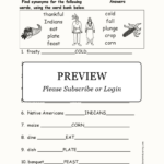 Thanksgiving Synonyms   Enchanted Learning Intended For Thanksgiving Synonyms Worksheet