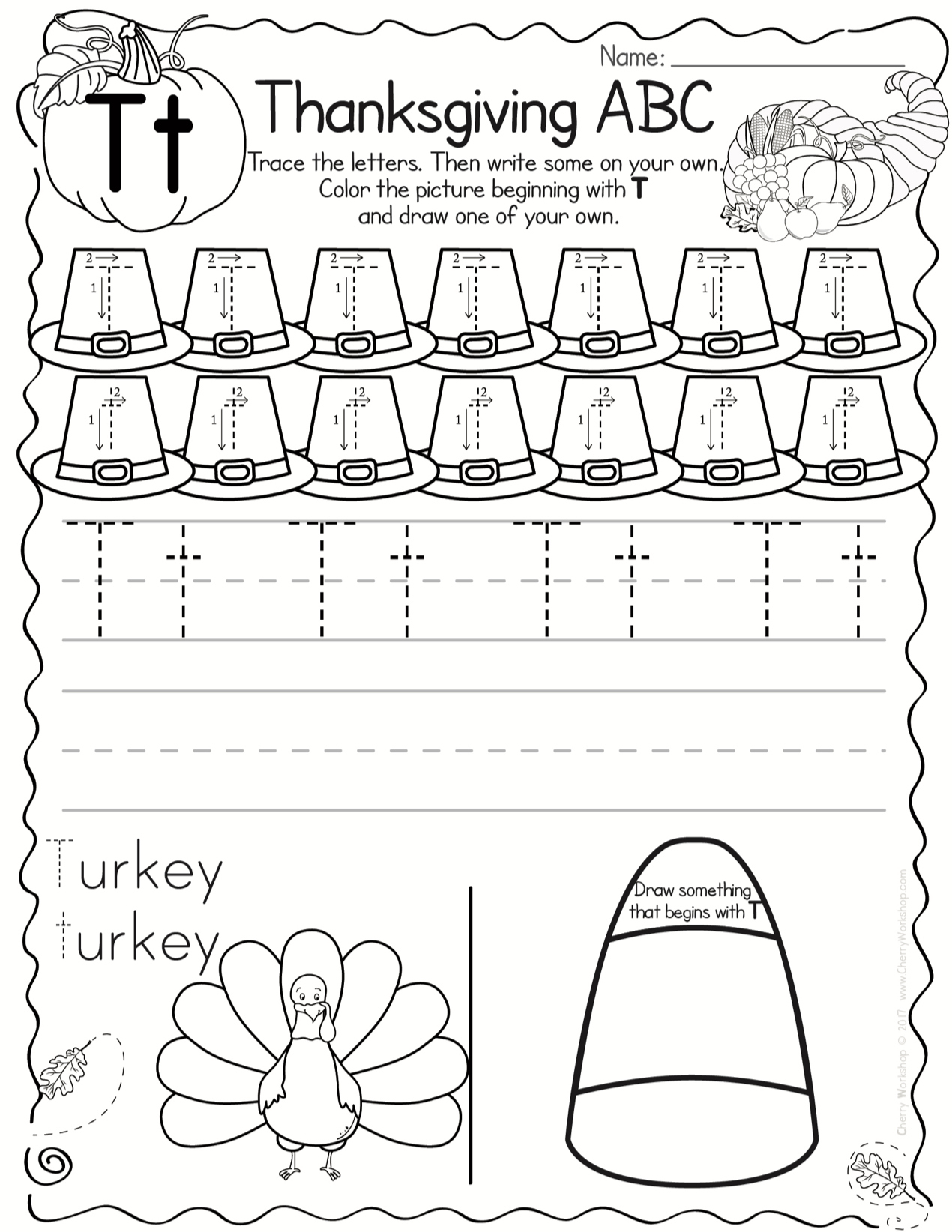 Thanksgiving Themed Abc Practice Pages inside Thanksgiving Abc Worksheets