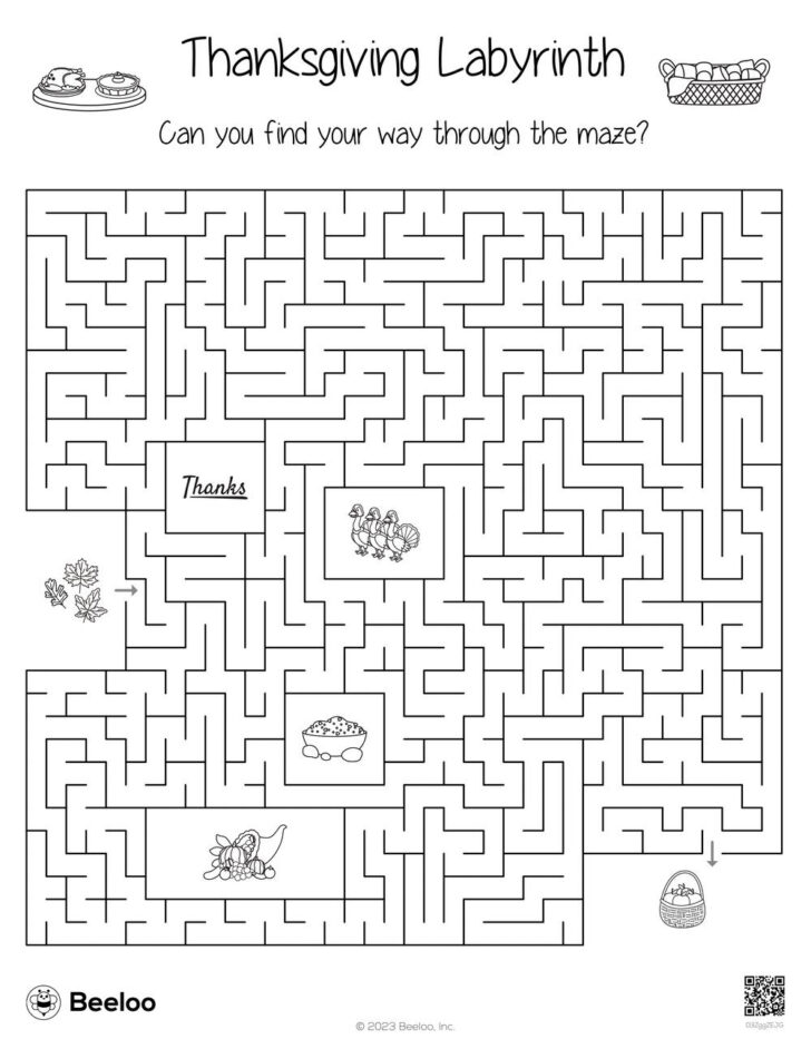 Thanksgiving Maze Worksheet