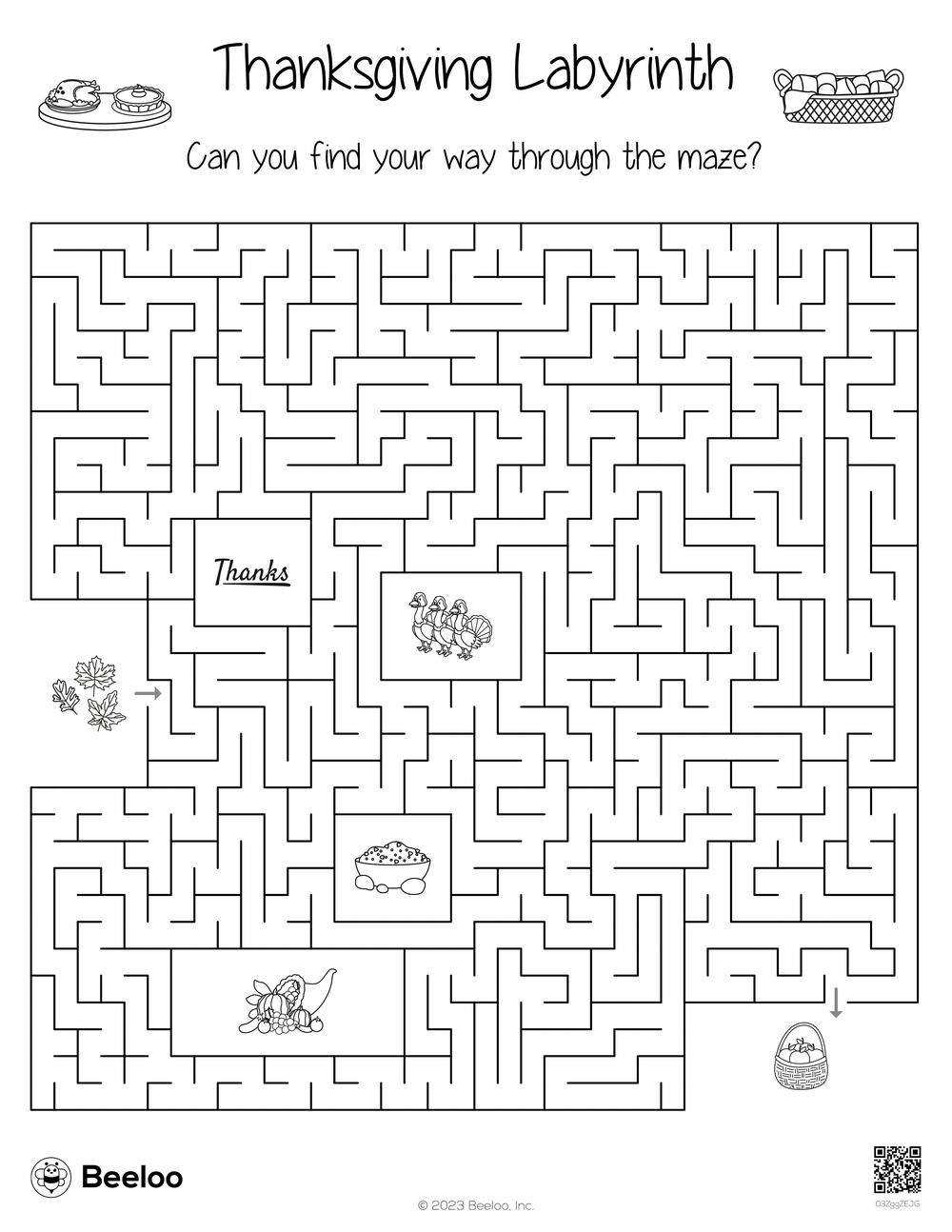 Thanksgiving-Themed Mazes • Beeloo Printable Crafts And Activities with Thanksgiving Maze Worksheets