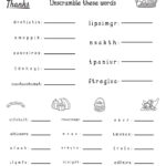 Thanksgiving Themed Word Scrambles • Beeloo Printable Crafts And For Thanksgiving Unscramble Worksheets