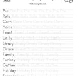 Thanksgiving Themed Word Tracing Worksheets • Beeloo Printable Pertaining To Thanksgiving Tracing Worksheets