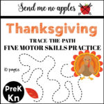 Thanksgiving Trace The Path Fine Motor Activities | Madeteachers In Thanksgiving Fine Motor Worksheets